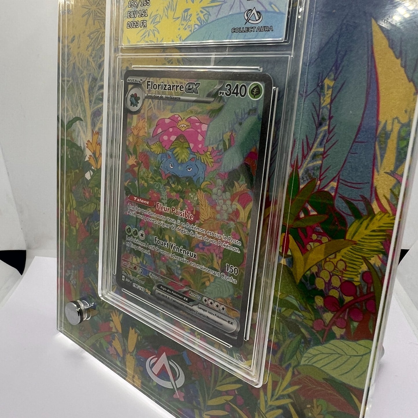 Florizarre EX Alt 198/165 Pokémon 151 EV3.5 - Gradé 9.5 Collect’Aura + Cadre
