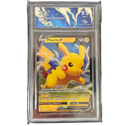 Carte Pokémon Pikachu V SWSH061 FR Promo Black Star 2021 9.5 MINT+ Collect Aura