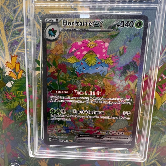 Florizarre EX Alt 198/165 Pokémon 151 EV3.5 - Gradé 9.5 Collect’Aura + Cadre