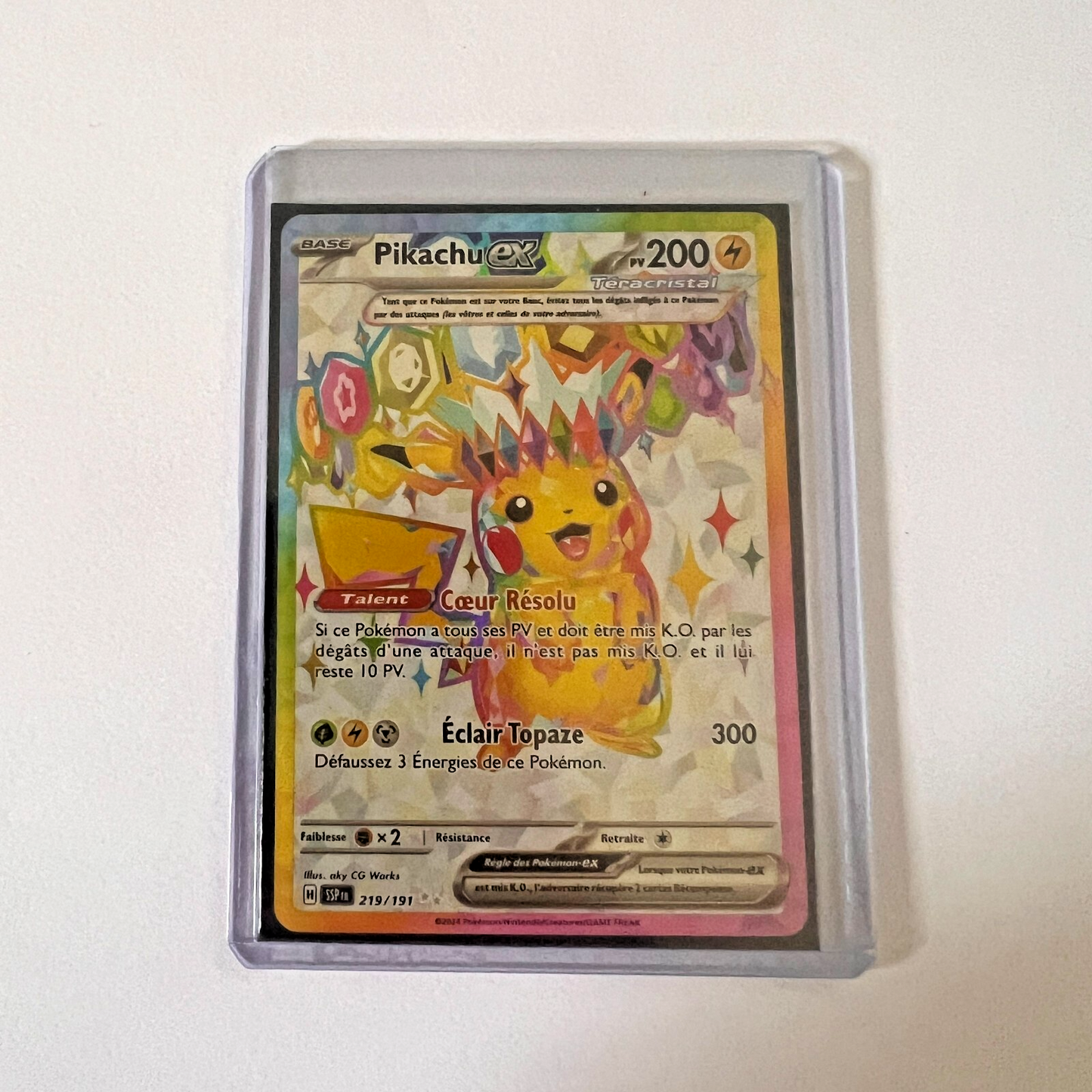 Carte Pokémon PIKACHU EX 219/191 - Étincelles Déferlantes - FR